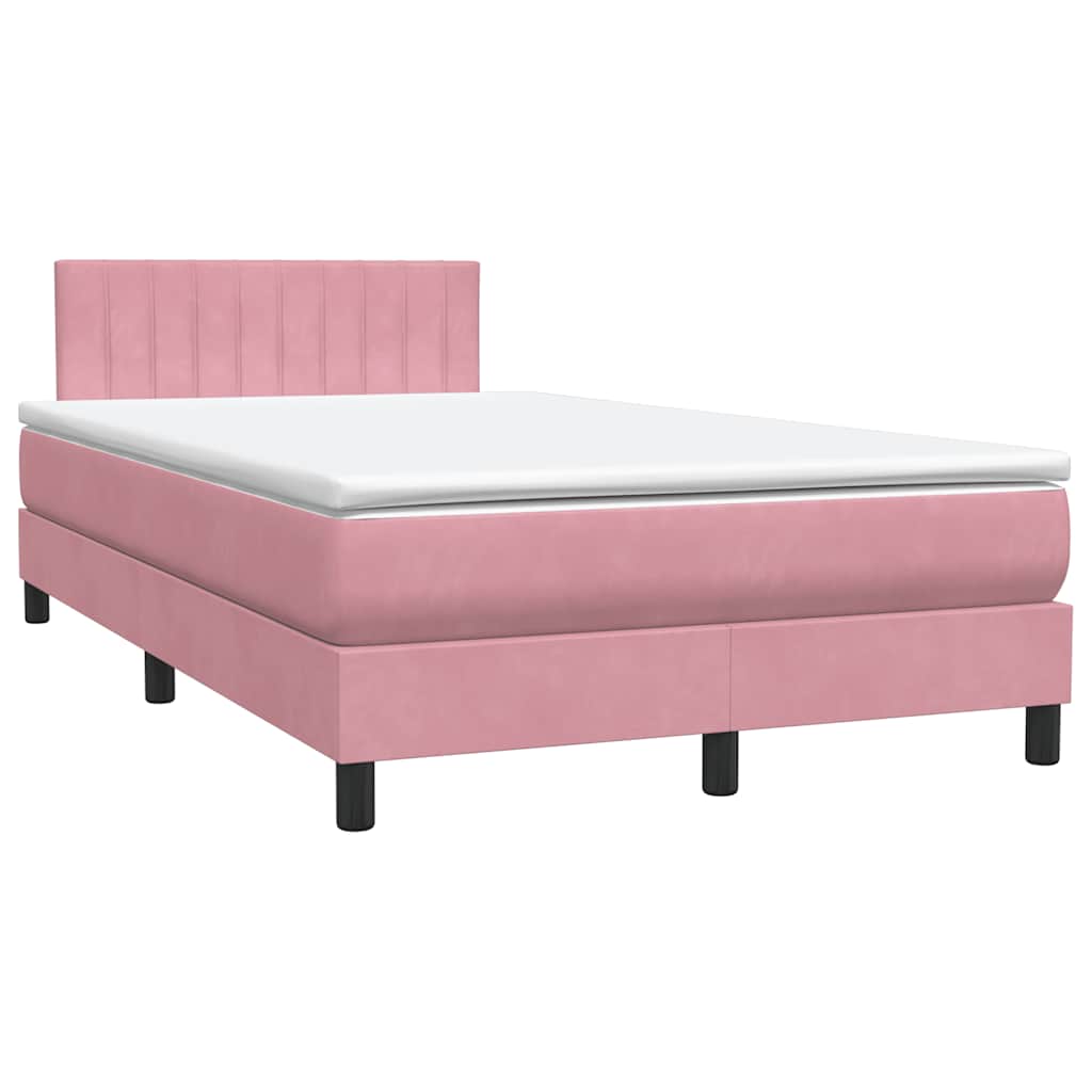 Sommier à lattes de lit avec matelas rose 120x220 cm velours - XIOS