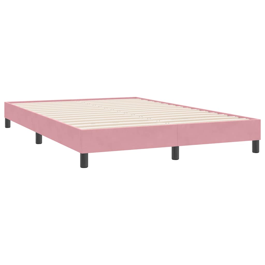 Sommier à lattes de lit avec matelas rose 140x220 cm velours - XIOS