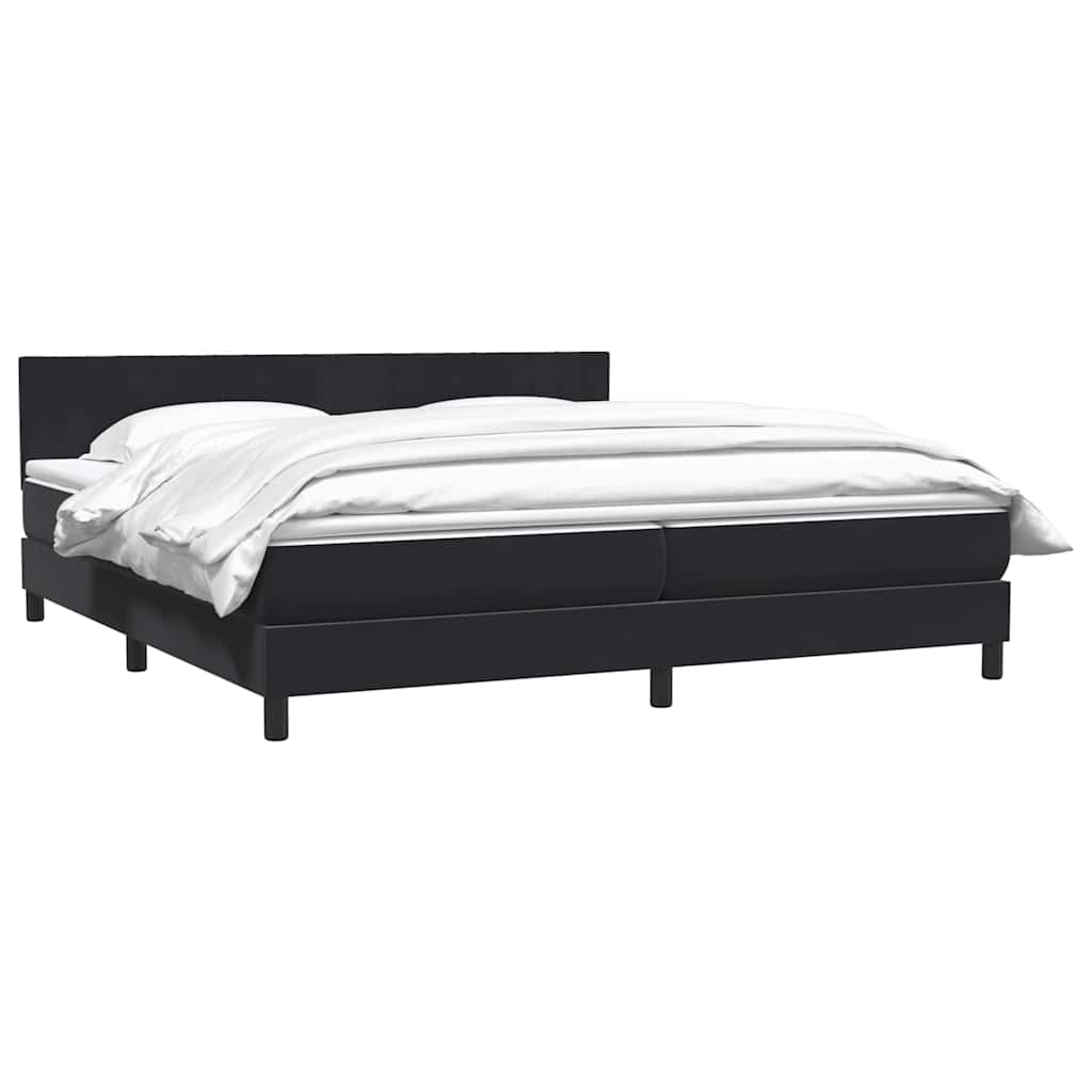 Sommier à lattes de lit avec matelas noir 200x220 cm velours - XIOS