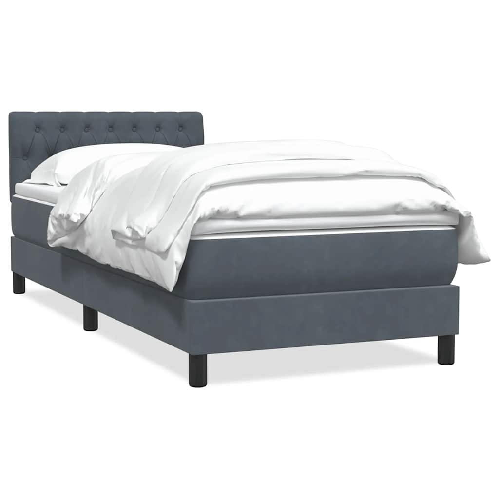 Sommier à lattes de lit et matelas gris foncé 80x210 cm velours - XIOS