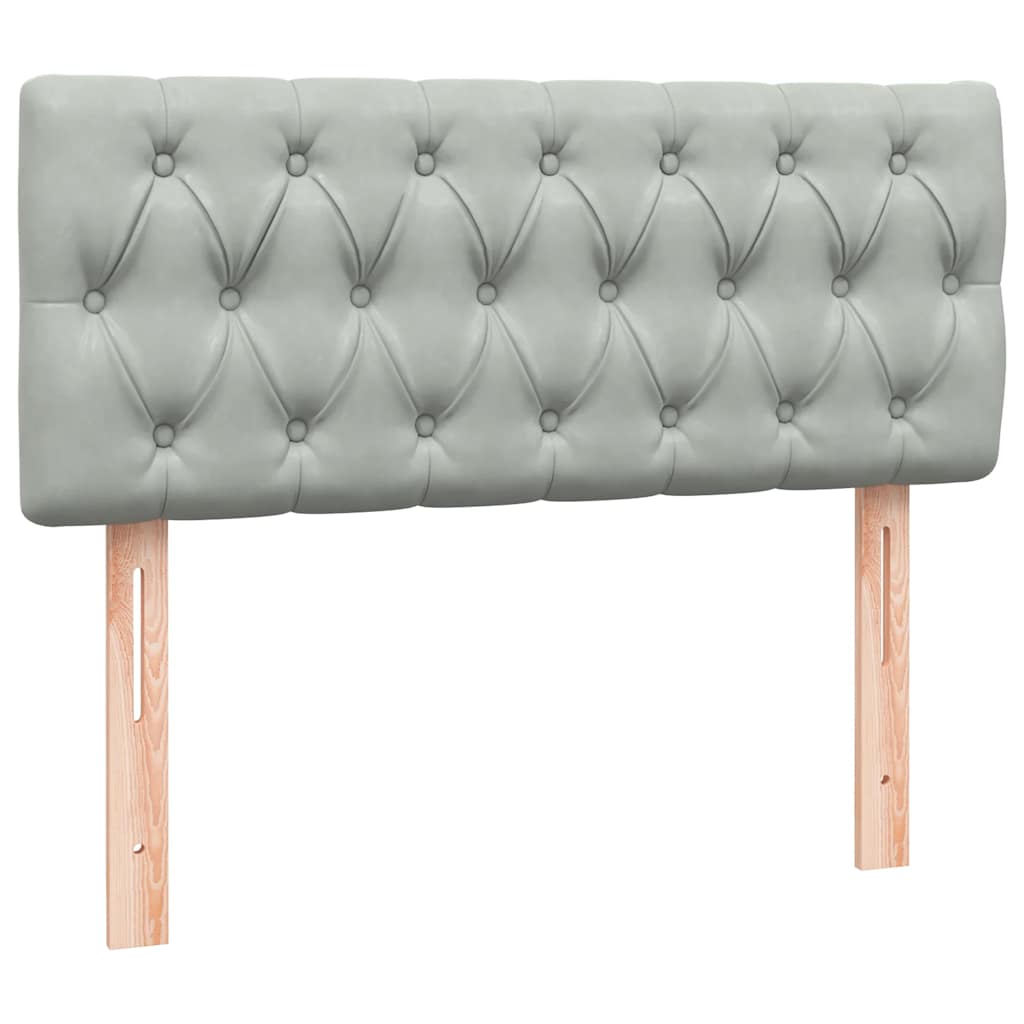 Sommier à lattes de lit et matelas gris clair 120x210cm velours - XIOS