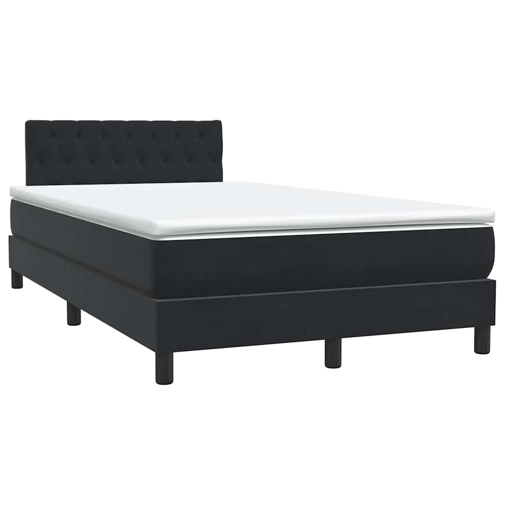 Sommier à lattes de lit avec matelas noir 120x210 cm velours - XIOS