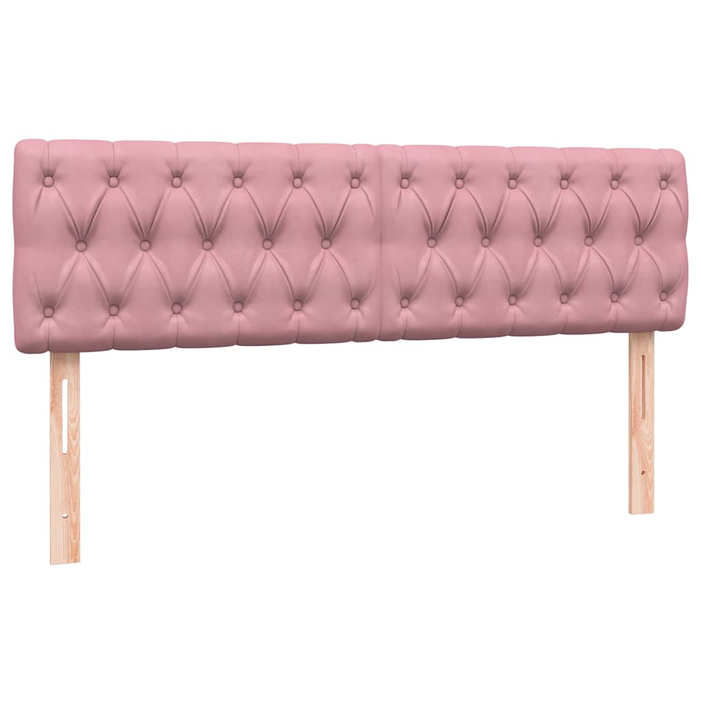 Sommier à lattes de lit avec matelas rose 140x210 cm velours - XIOS