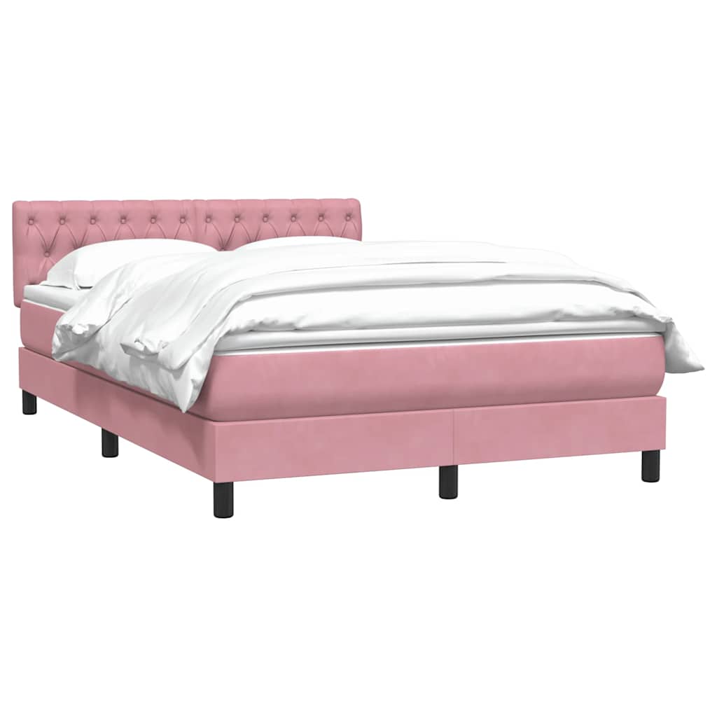 Sommier à lattes de lit avec matelas rose 160x210 cm velours - XIOS