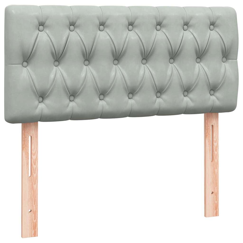 Sommier à lattes de lit et matelas gris clair 80x220 cm velours - XIOS