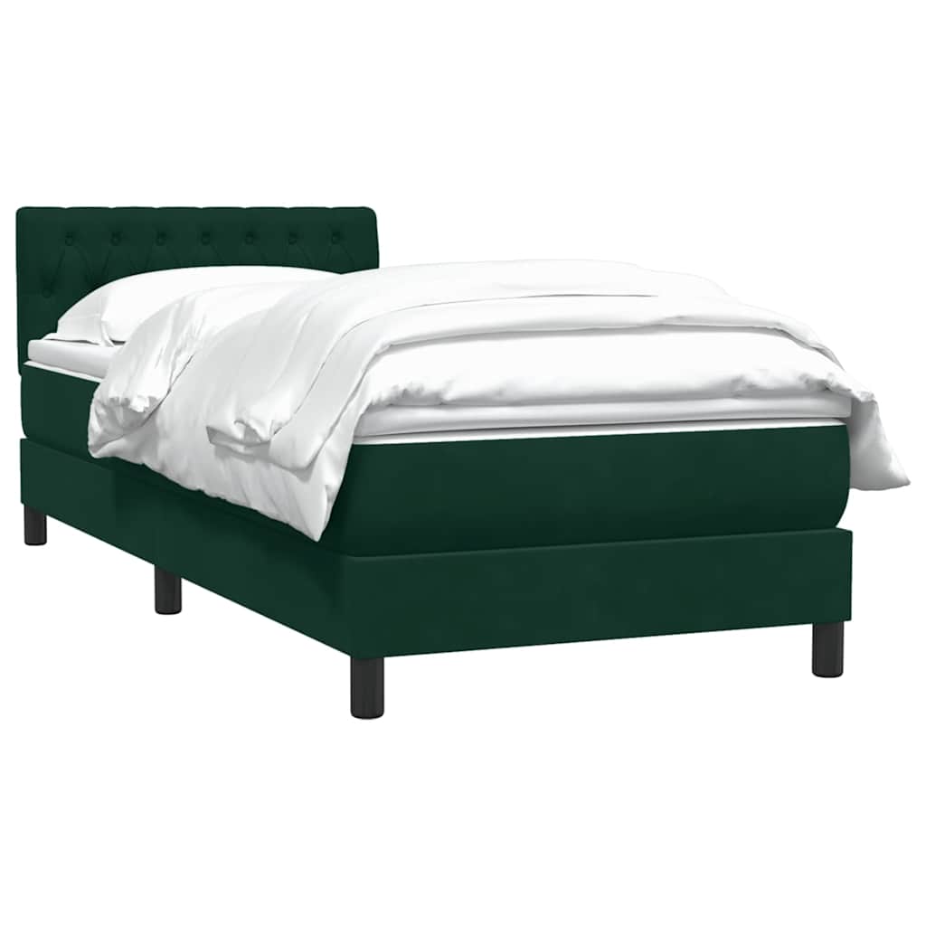 Sommier à lattes de lit et matelas vert foncé 80x220 cm velours - XIOS