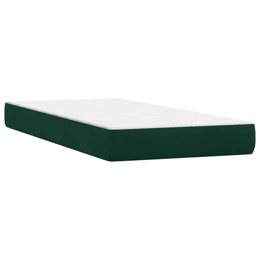 Sommier à lattes de lit et matelas vert foncé 80x220 cm velours - XIOS