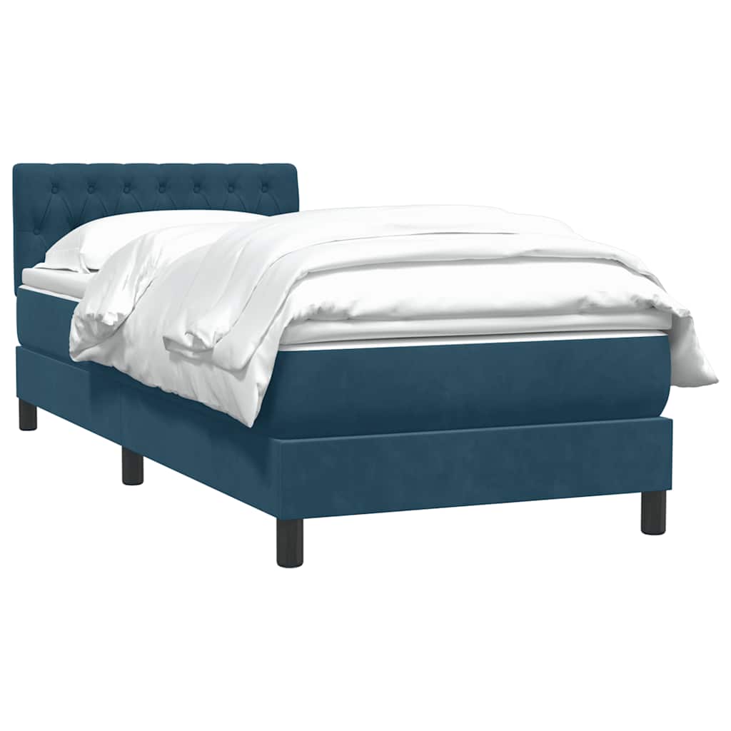 Sommier à lattes de lit et matelas bleu foncé 80x220 cm velours - XIOS