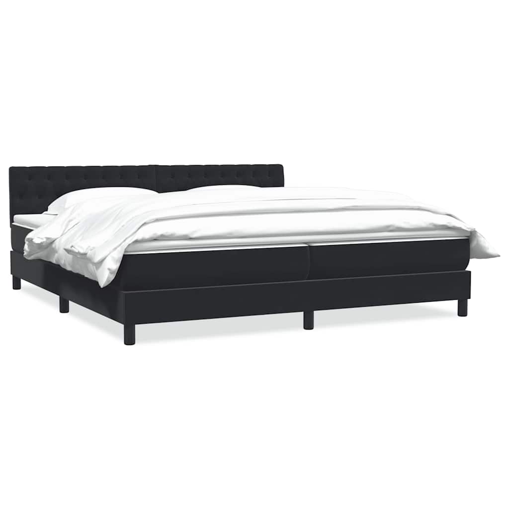 Sommier à lattes de lit avec matelas noir 200x220 cm velours - XIOS