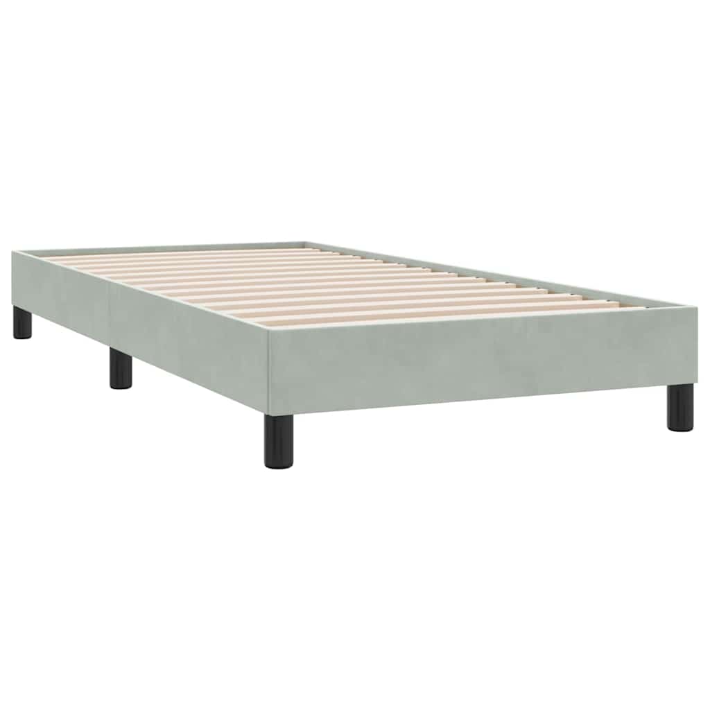 Sommier à lattes de lit et matelas gris clair 80x210 cm velours - XIOS