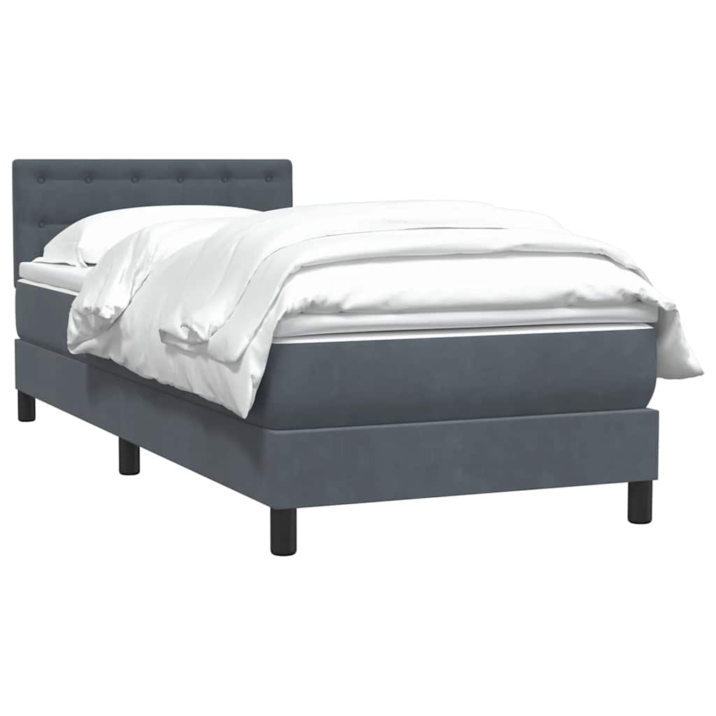Sommier à lattes de lit et matelas gris foncé 80x210 cm velours - XIOS