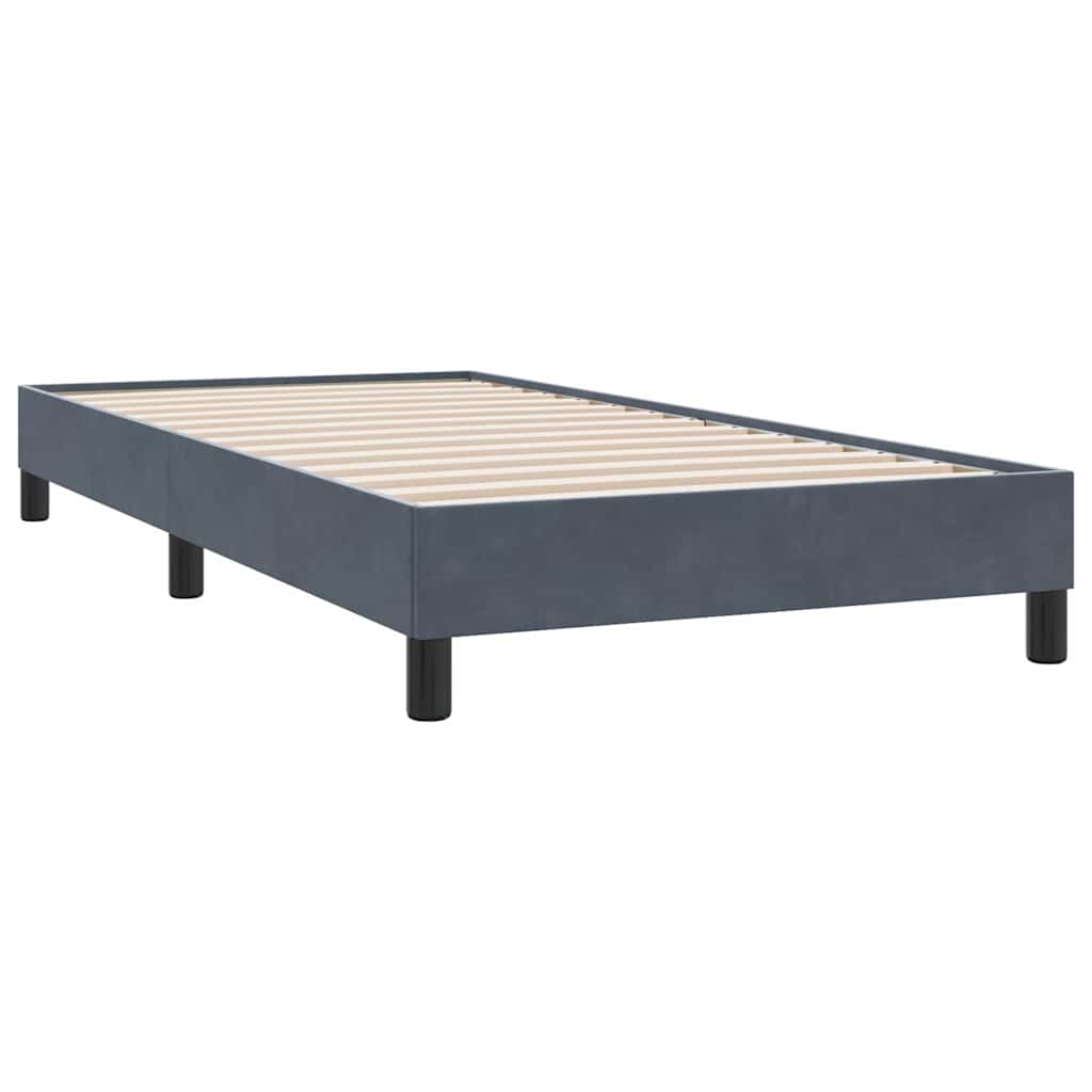 Sommier à lattes de lit et matelas gris foncé 80x210 cm velours - XIOS