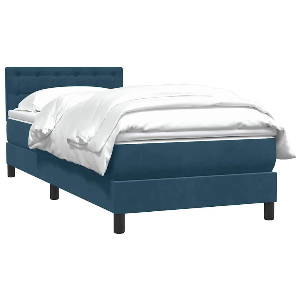 Sommier à lattes de lit et matelas bleu foncé 80x210 cm velours - XIOS
