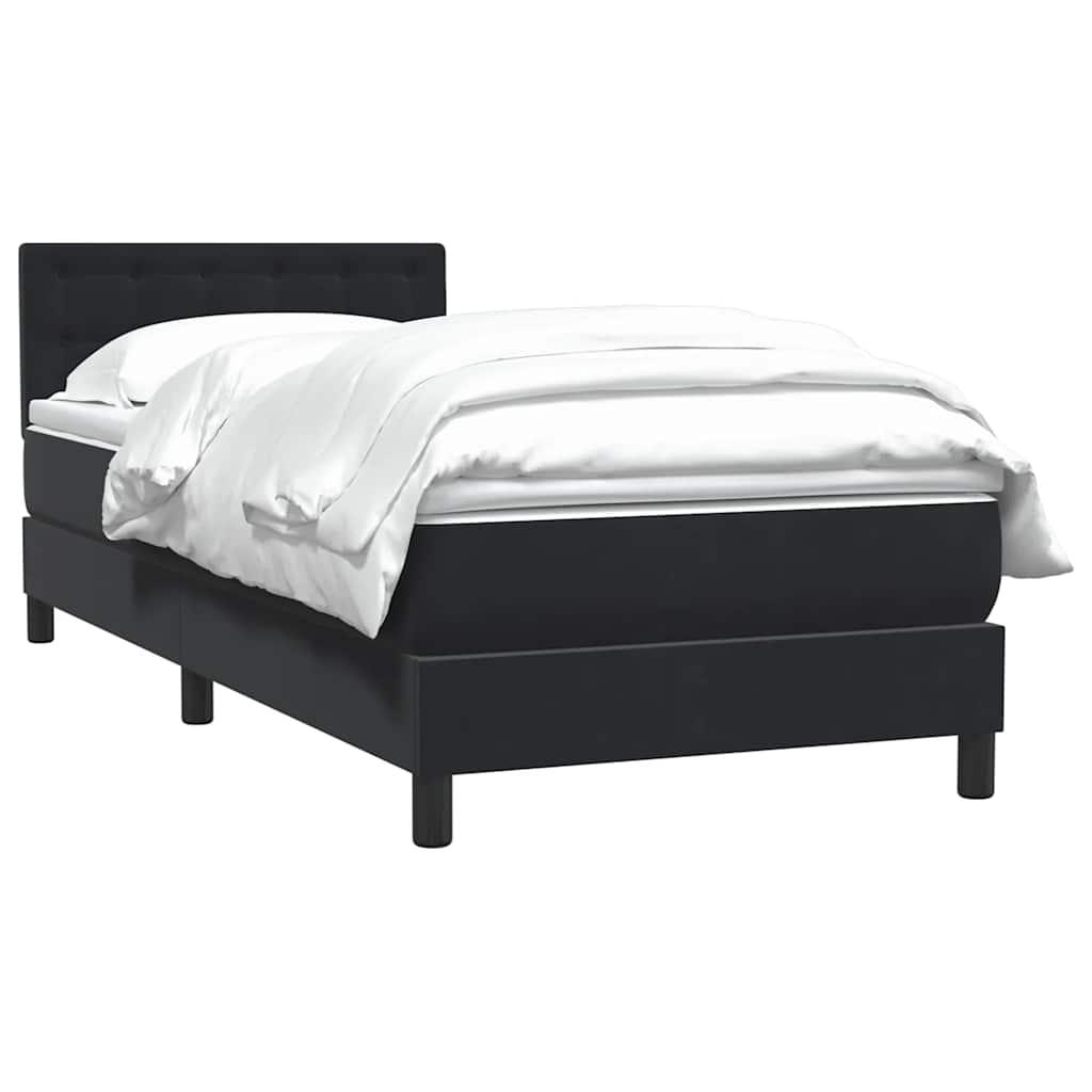 Sommier à lattes de lit avec matelas noir 90x210 cm velours - XIOS