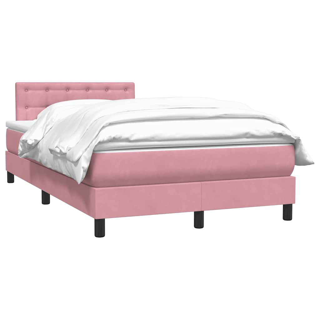 Sommier à lattes de lit avec matelas rose 120x210 cm velours - XIOS