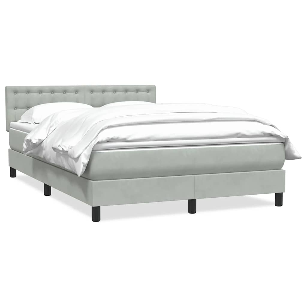 Sommier à lattes de lit et matelas gris clair 140x210cm velours - XIOS