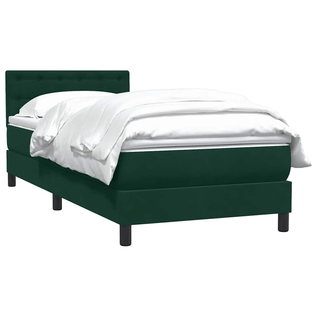 Sommier à lattes de lit et matelas vert foncé 80x220 cm velours - XIOS