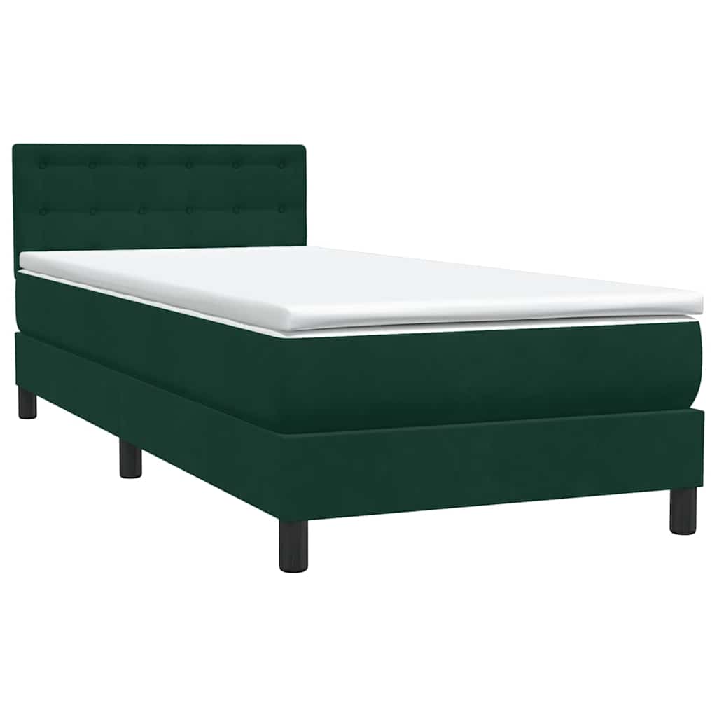 Sommier à lattes de lit et matelas vert foncé 80x220 cm velours - XIOS