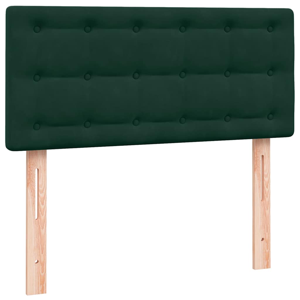 Sommier à lattes de lit et matelas vert foncé 80x220 cm velours - XIOS