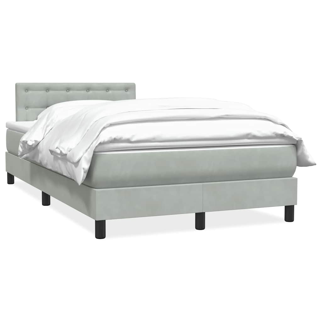 Sommier à lattes de lit et matelas gris clair 120x220cm velours - XIOS