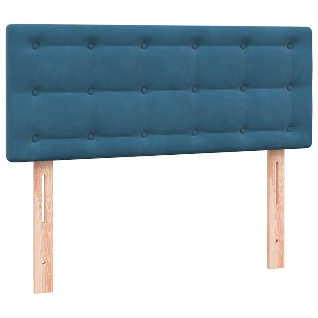 Sommier à lattes de lit et matelas bleu foncé 120x220cm velours - XIOS