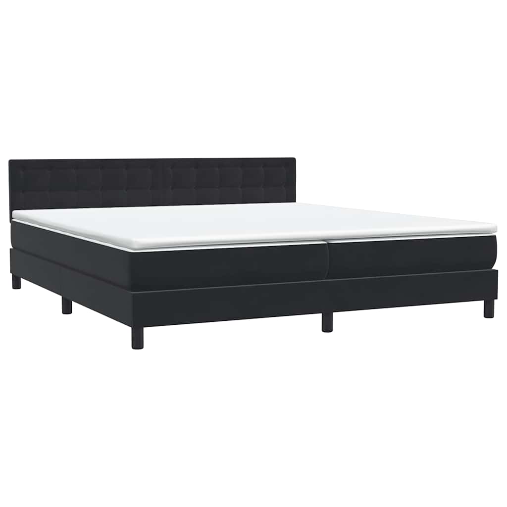 Sommier à lattes de lit avec matelas noir 200x220 cm velours - XIOS