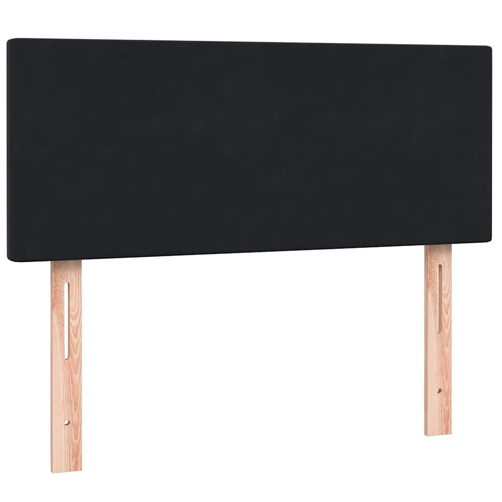 Sommier à lattes de lit avec matelas et LED noir 120x210 cm velours - XIOS