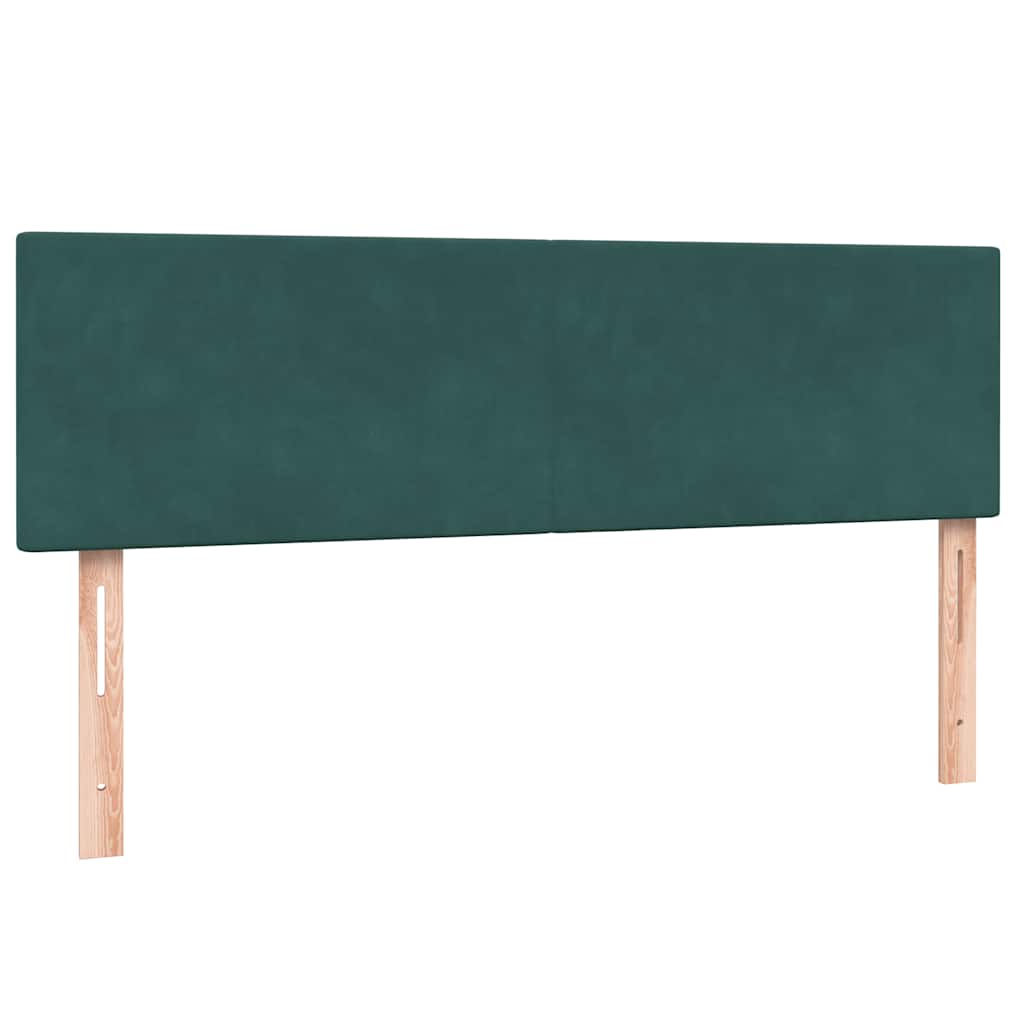 Sommier à lattes de lit et matelas et LED vert foncé 160x210cm velours - XIOS