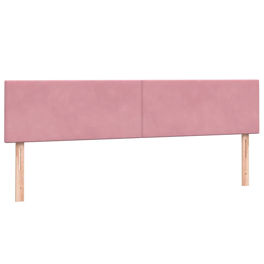 Sommier à lattes de lit avec matelas et LED rose 180x210 cm velours - XIOS