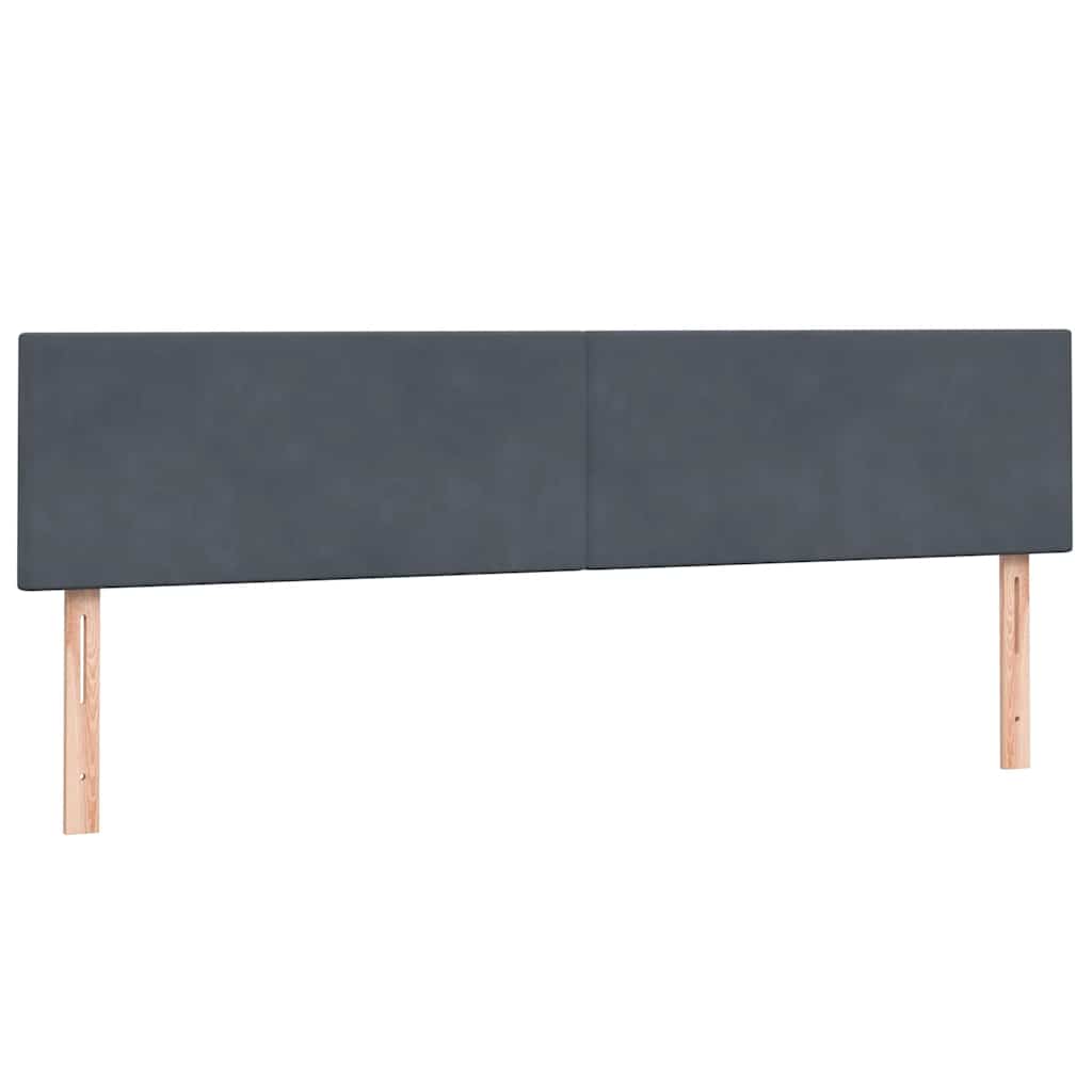 Sommier à lattes de lit et matelas et LED gris foncé 200x210cm velours - XIOS