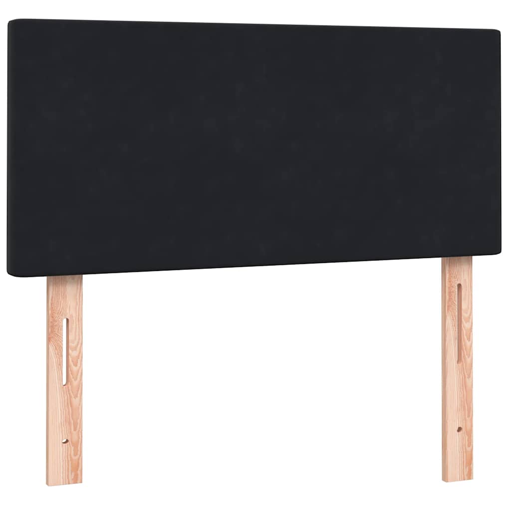 Sommier à lattes de lit avec matelas et LED noir 80x220 cm velours - XIOS
