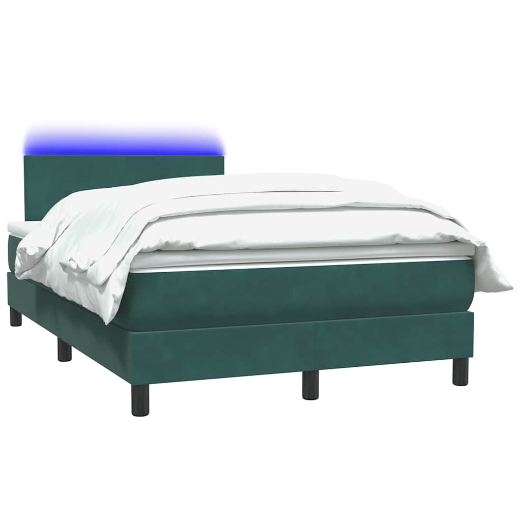 Sommier à lattes de lit et matelas et LED vert foncé 120x220cm velours - XIOS