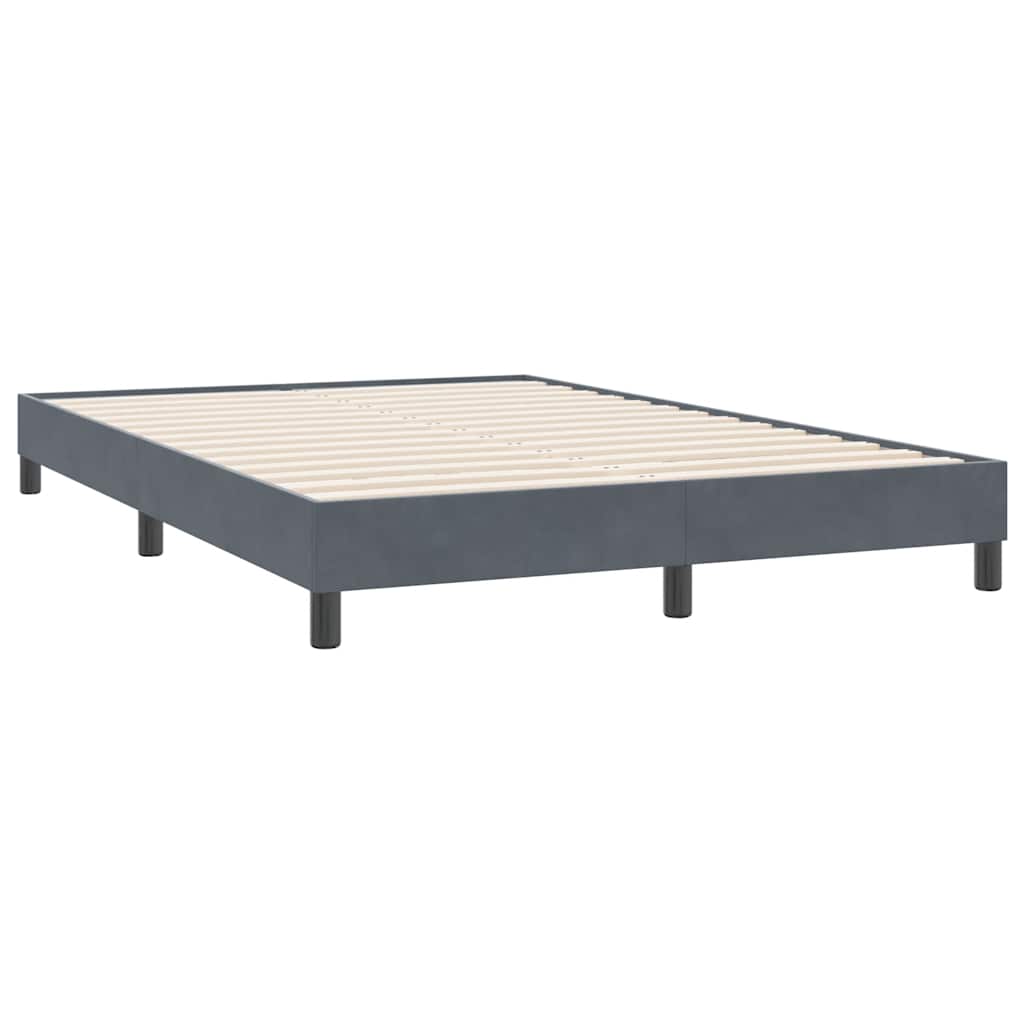 Sommier à lattes de lit et matelas et LED gris foncé 160x220cm velours - XIOS
