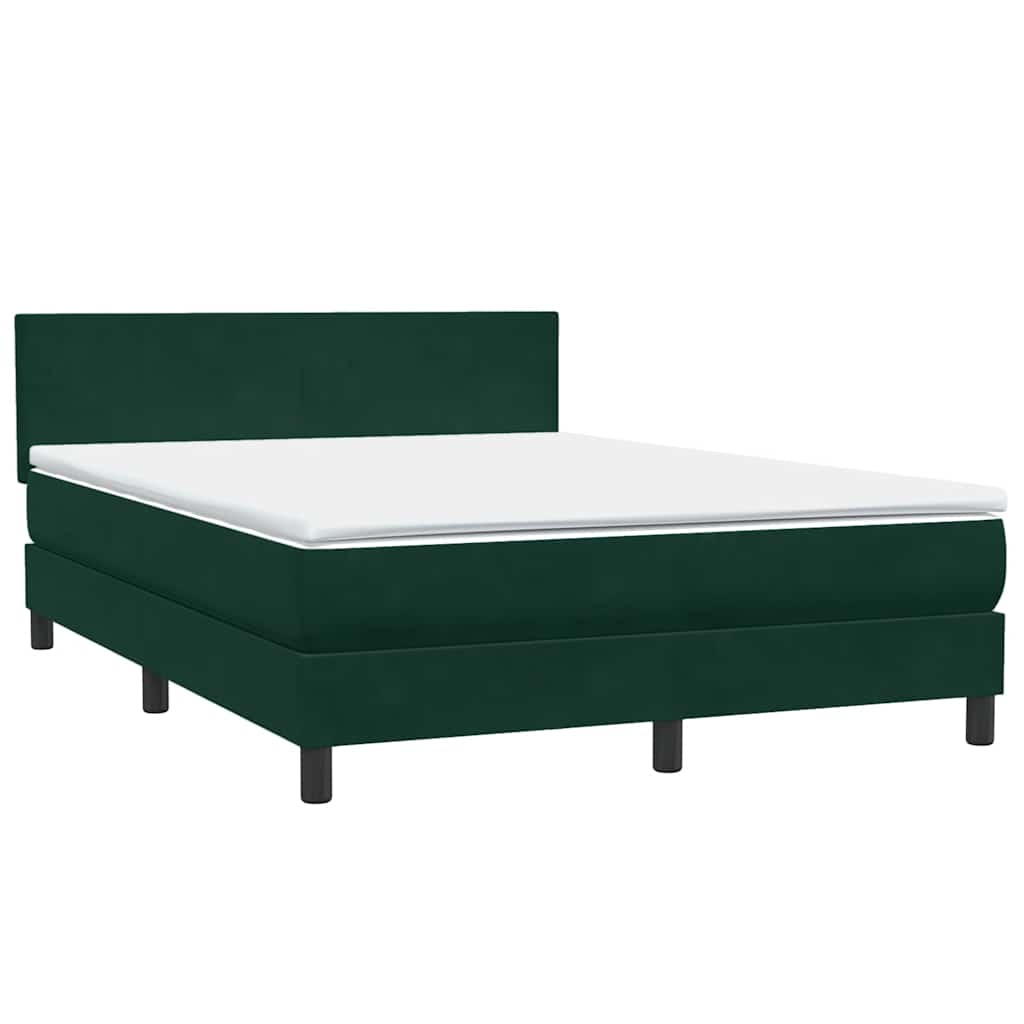 Sommier à lattes de lit et matelas et LED vert foncé 160x220cm velours - XIOS