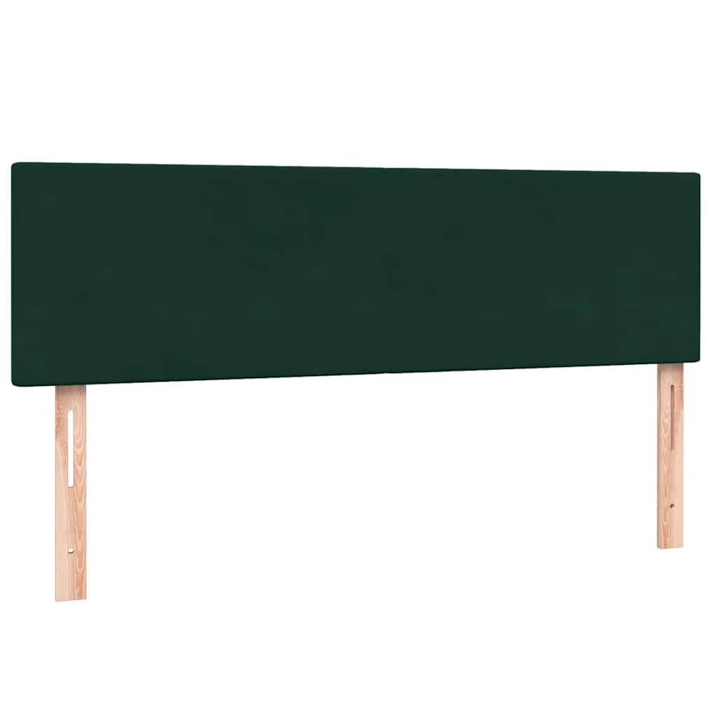 Sommier à lattes de lit et matelas et LED vert foncé 160x220cm velours - XIOS