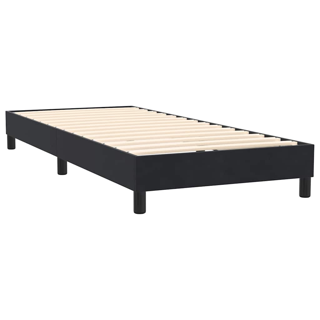 Sommier à lattes de lit avec matelas et LED noir 100x220 cm velours - XIOS