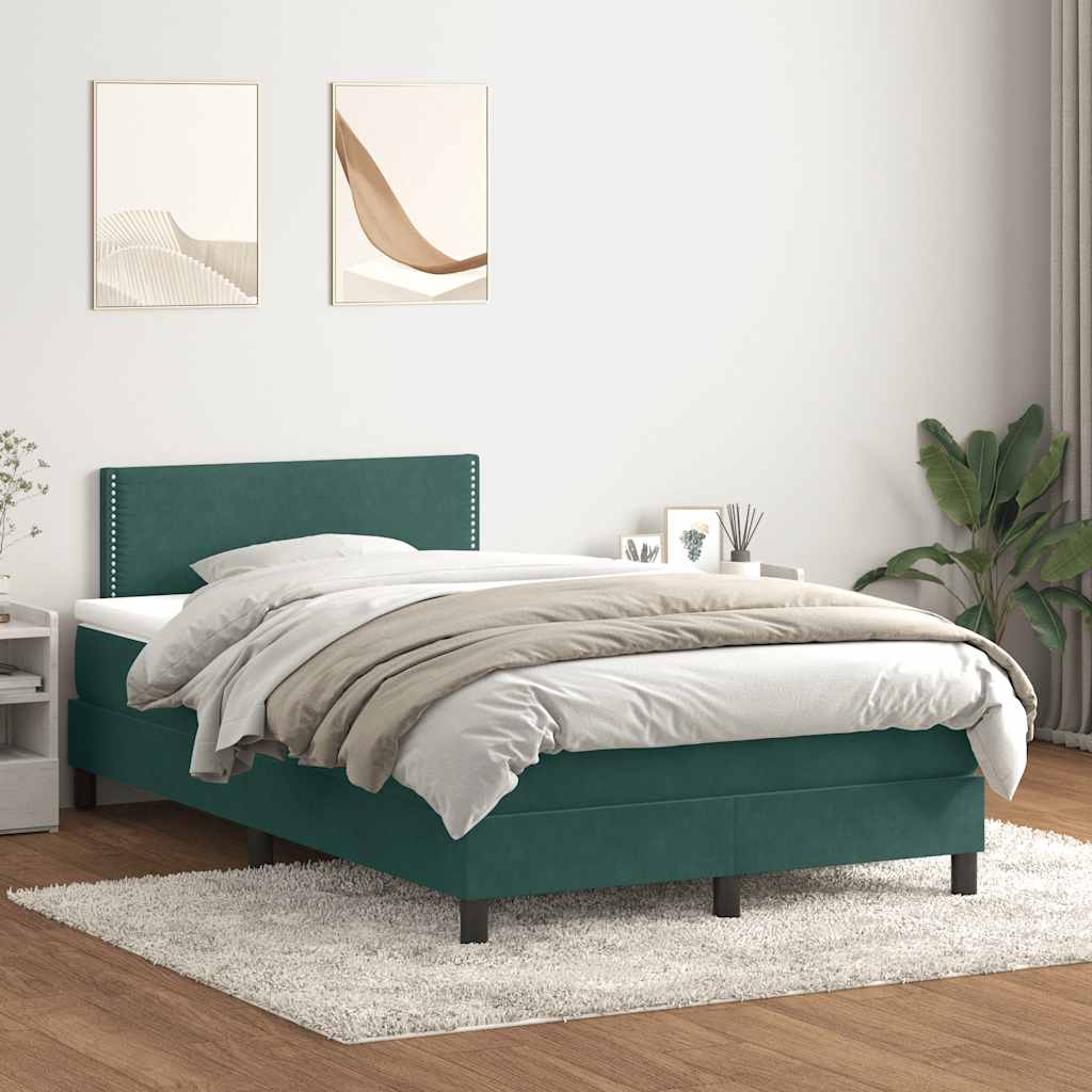Sommier à lattes de lit et matelas et LED vert foncé 120x220cm velours - XIOS