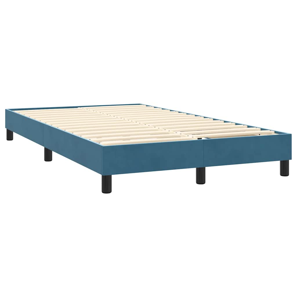 Sommier à lattes de lit et matelas et LED bleu foncé 120x220cm velours - XIOS
