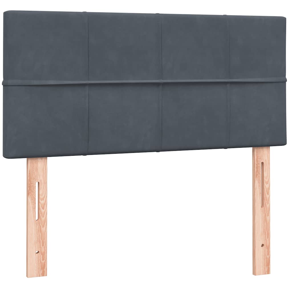 Sommier à lattes de lit et matelas et LED gris foncé 80x210 cm velours - XIOS