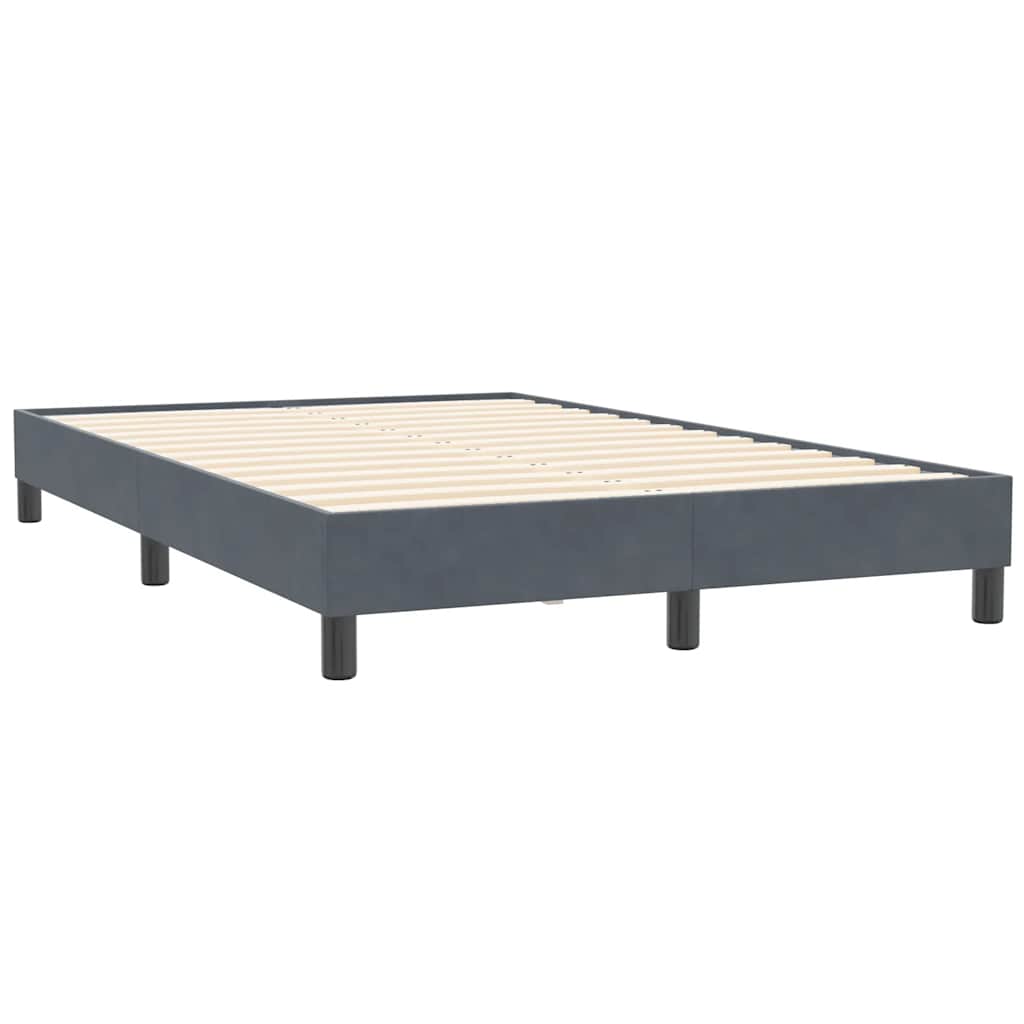 Sommier à lattes de lit et matelas et LED gris foncé 120x210cm velours - XIOS