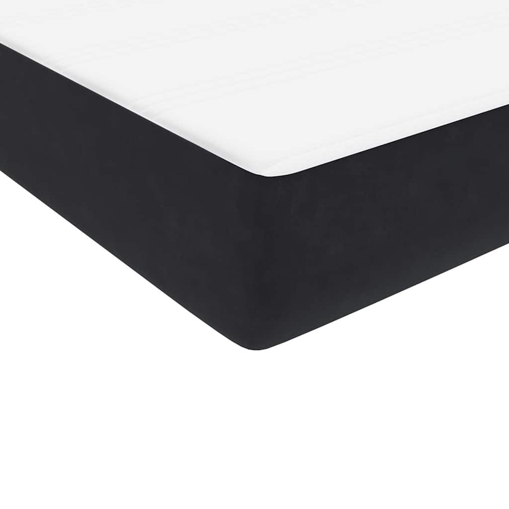 Sommier à lattes de lit avec matelas et LED noir 80x220 cm velours - XIOS
