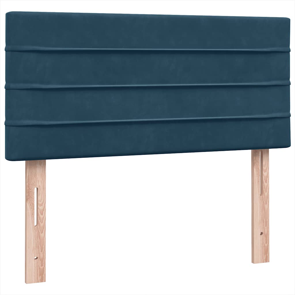 Sommier à lattes de lit et matelas et LED bleu foncé 80x220 cm velours - XIOS
