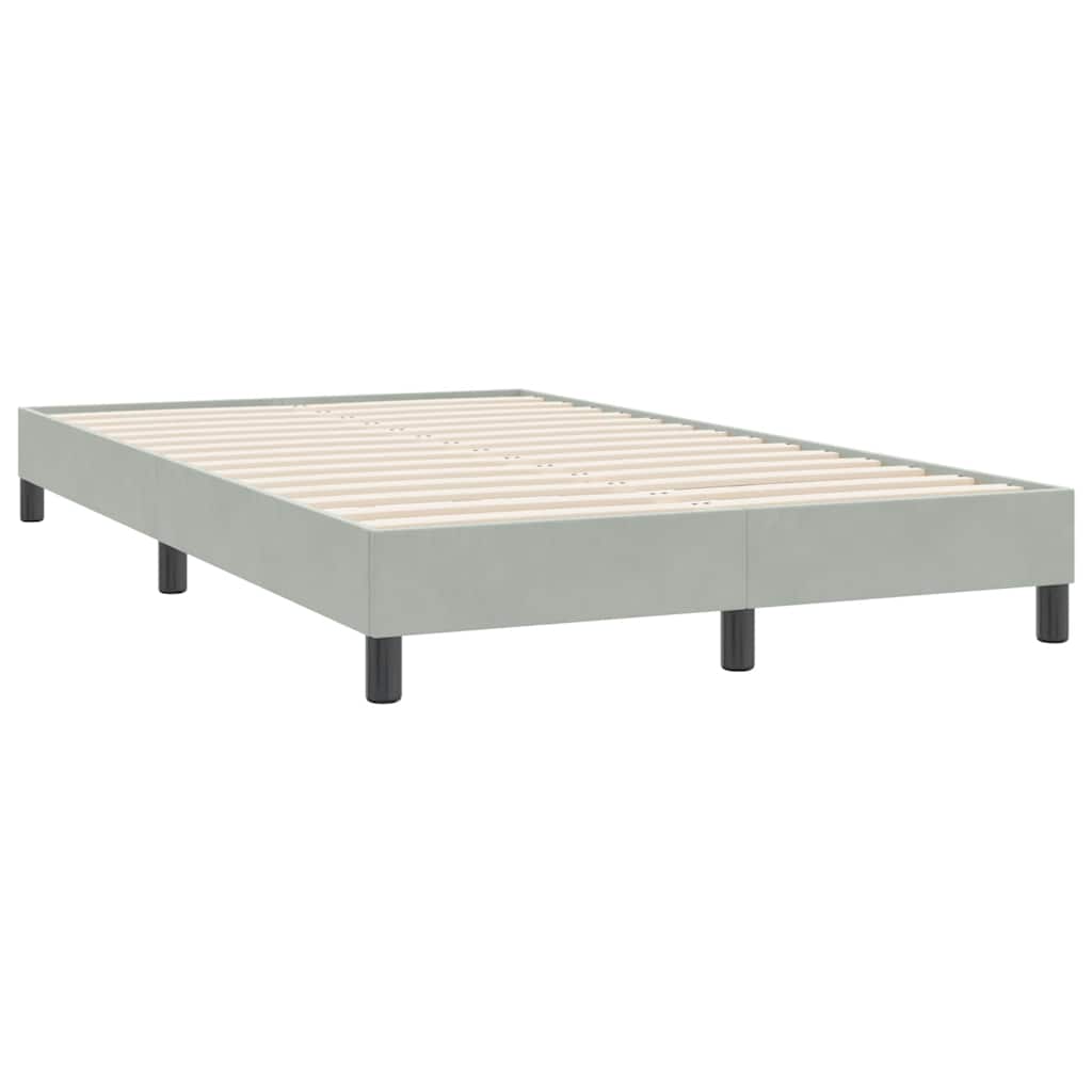 Sommier à lattes de lit et matelas et LED gris clair 120x220cm velours - XIOS