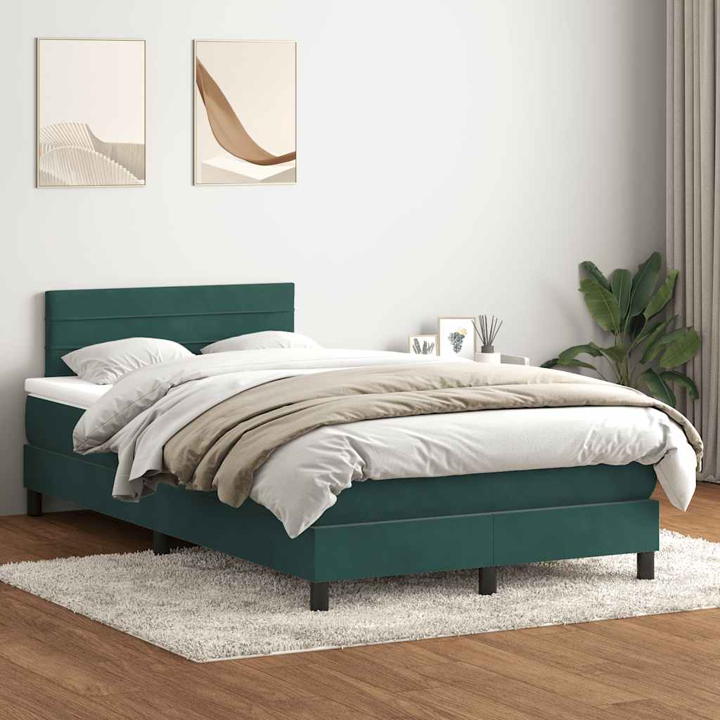 Sommier à lattes de lit et matelas et LED vert foncé 120x220cm velours - XIOS