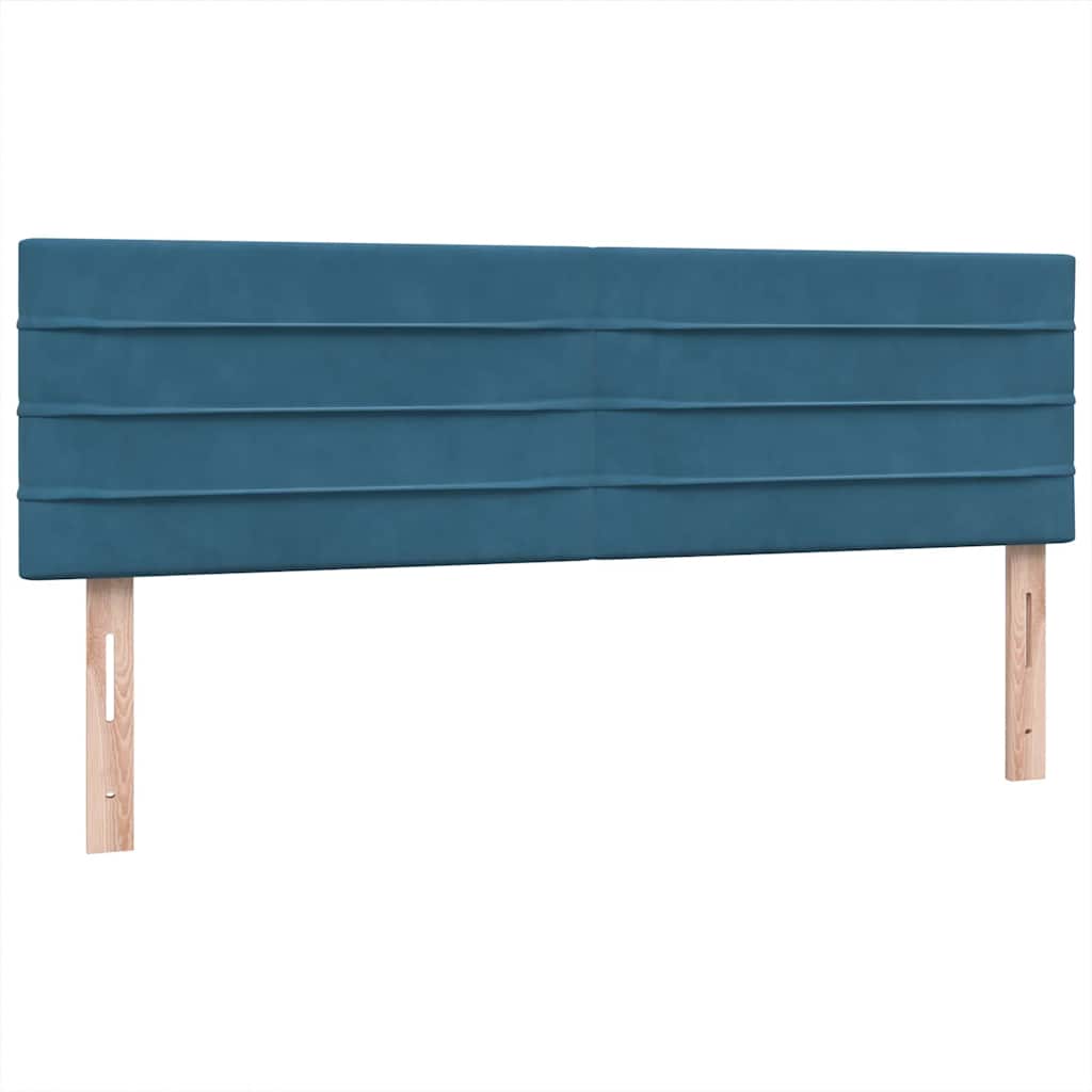 Sommier à lattes de lit et matelas et LED bleu foncé 140x220cm velours - XIOS