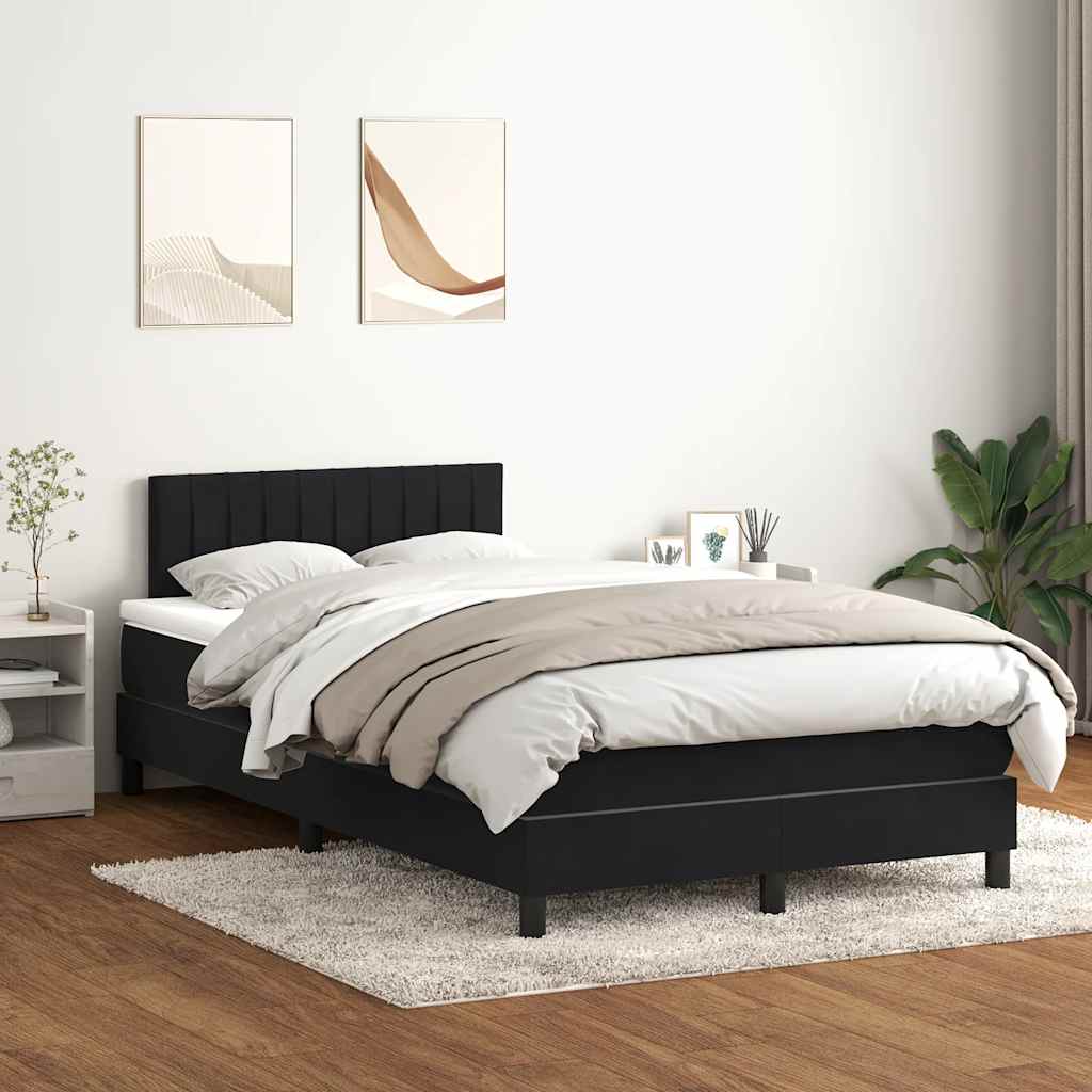 Sommier à lattes de lit avec matelas et LED noir 120x210 cm velours - XIOS