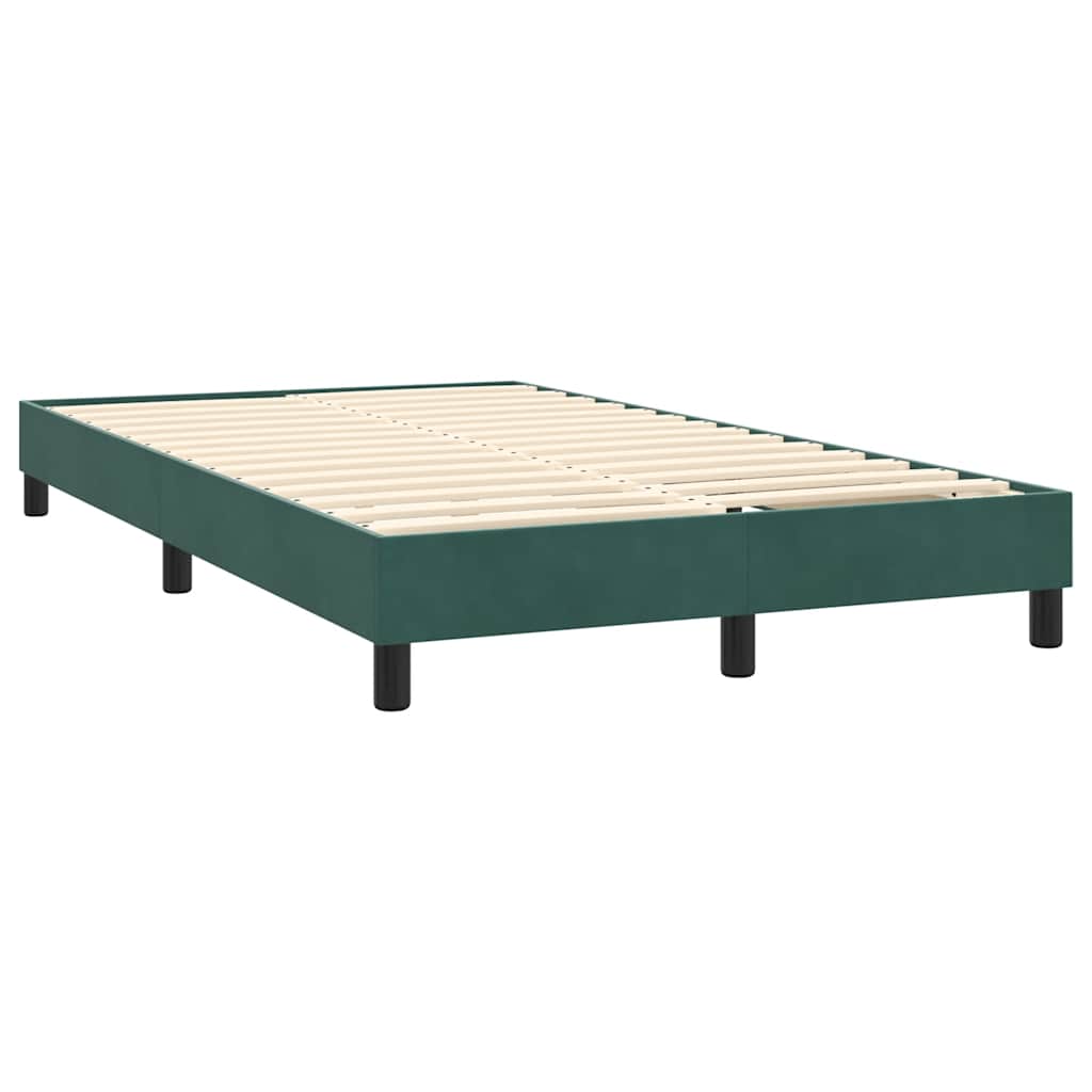 Sommier à lattes de lit et matelas et LED vert foncé 160x210cm velours - XIOS