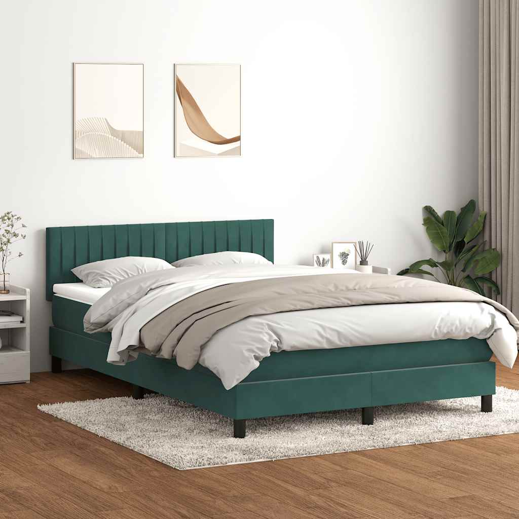 Sommier à lattes de lit et matelas et LED vert foncé 160x210cm velours - XIOS