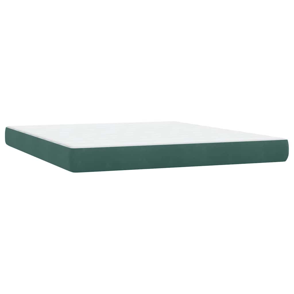 Sommier à lattes de lit et matelas et LED vert foncé 180x210cm velours - XIOS