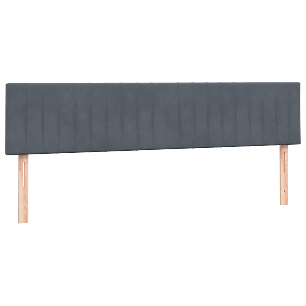 Sommier à lattes de lit et matelas et LED gris foncé 200x210cm velours - XIOS